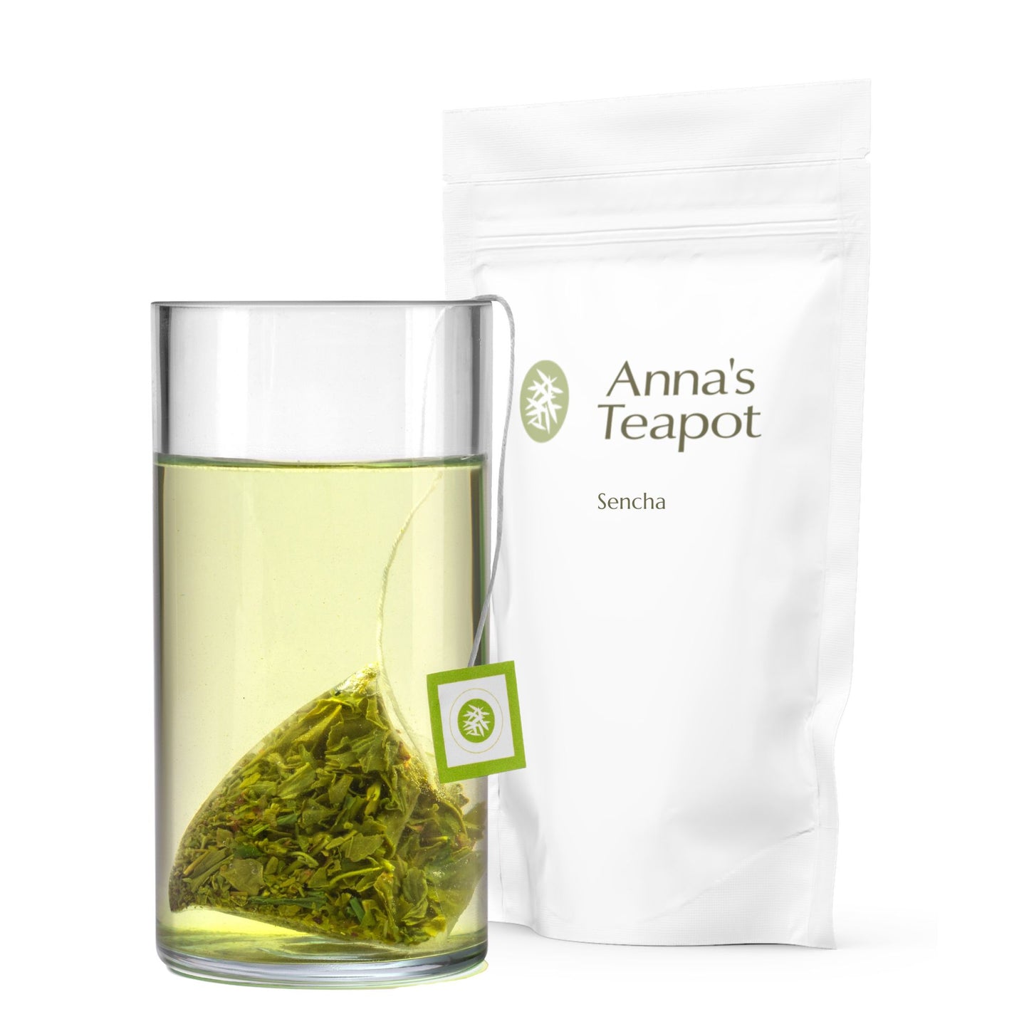 Anna's Teapot Organic Sencha in Teabags - 20 Pyramid Teabags in a Resealable Pouch