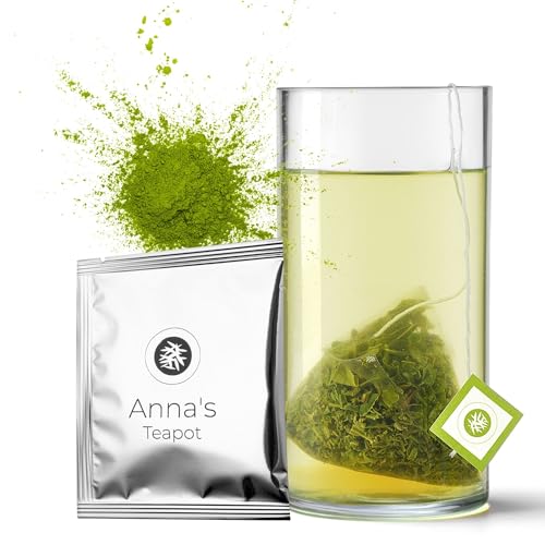 Anna's Teapot Matcha-Sencha - Organic Japanese Green Tea - Individually Wrapped Pyramid Teabags