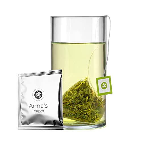 Anna's Teapot Organic Sencha Tea Bags - Premium Japanese Green Tea - Organic Sencha Green Tea Bags Individually Wrapped for Easy Preparation