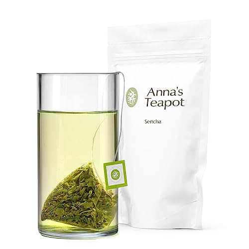 Anna's Teapot Organic Sencha - Japanese Green Tea - 20 Pyramid Teabags in a Resealable Pouch
